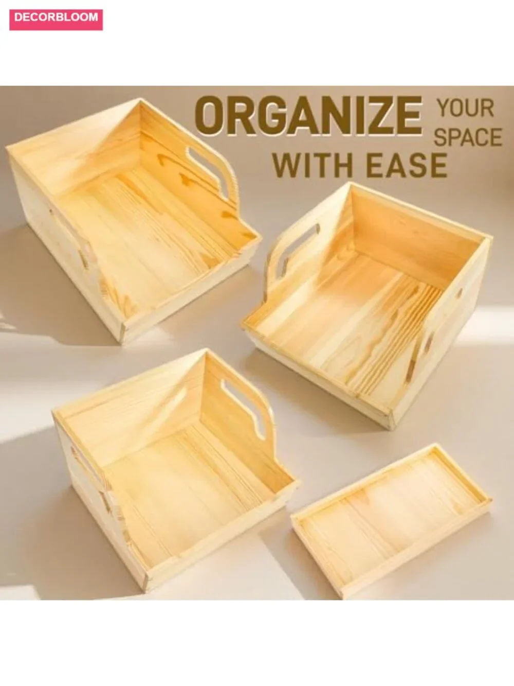 Wood Potato Onion Storage Bin 3 Tier Stackable Open Front Kitchen Organizer